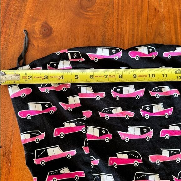 Folter Black vintage dress with pink hearse print sz L - Picture 9 of 13